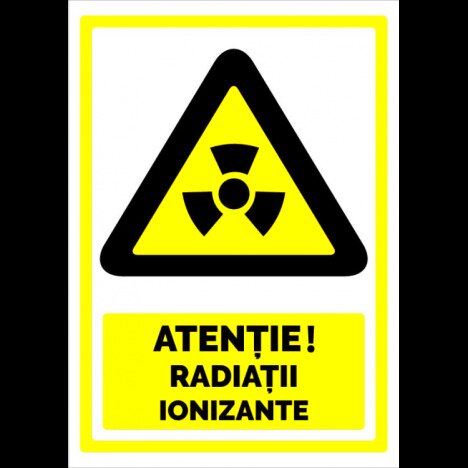 Indicator de securitate atentie radiatii ionizante